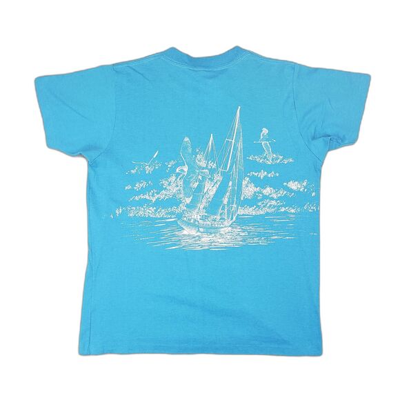 Vintage Textile Prints Key Largo Graphic T-Shirt Mens Large Blue Destination USA - Picture 2 of 6